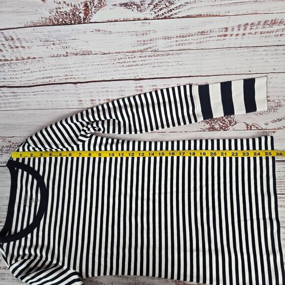 J Crew Perfect Fit Womens Long Sleeve Top S Navy White Stripe Academia Prep NWT - Picture 11 of 13
